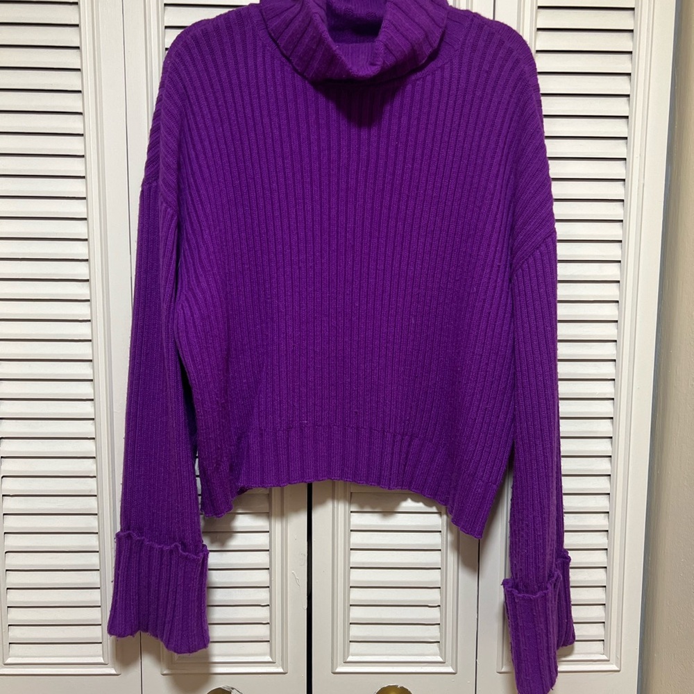 Nine West Vibrant Purple Cowl Neck Sweater